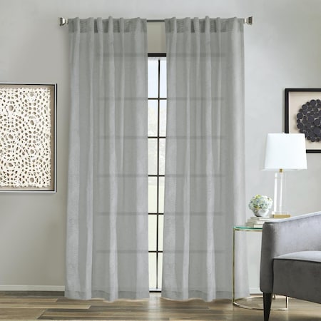 Legacy Legacy  52 x 84 in. Emma Dual Header Curtain Panel Window Dressing, Grey 71985-142-52-84-404